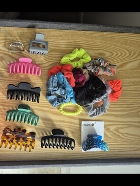 Assorted Hair Clips & Scrunchies - Bright Multi-Color Set